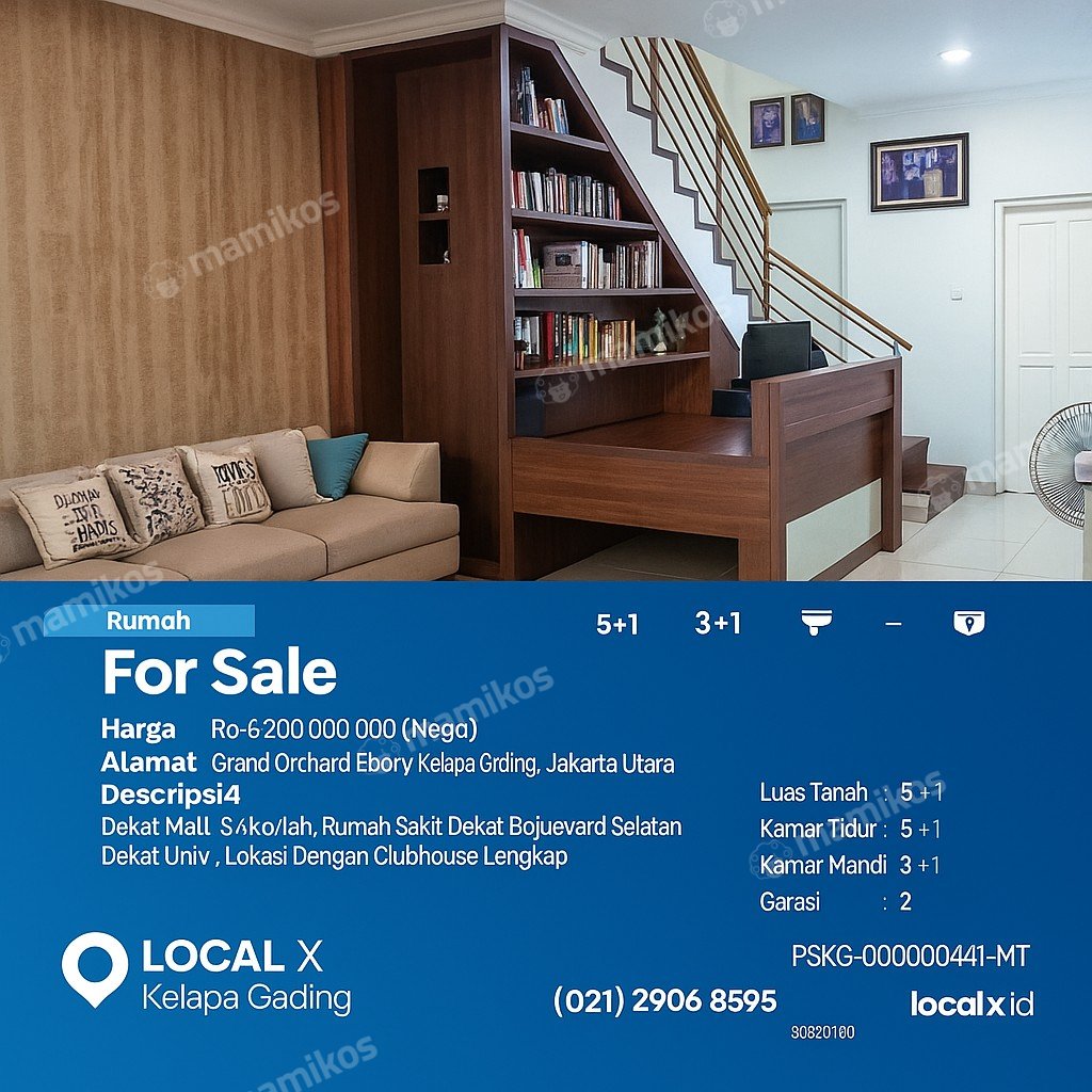 Rumah Sertifikat SHM 5 Kamar Tidur 3 Kamar Mandi Kelapa Gading Jakarta Utara - Photo 2
