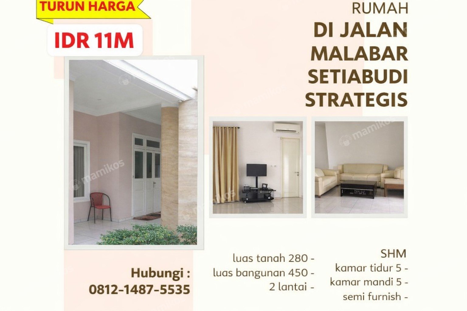 Rumah Sertifikat SHM 5 Kamar Tidur 5 Kamar Mandi Setiabudi Jakarta Selatan