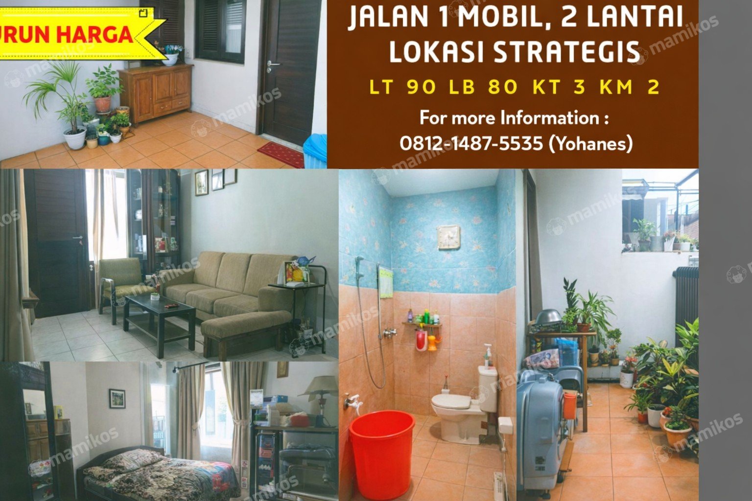 Rumah Sertifikat SHM 3 Kamar Tidur 2 Kamar Mandi Pondok Bambu Jakarta Timur