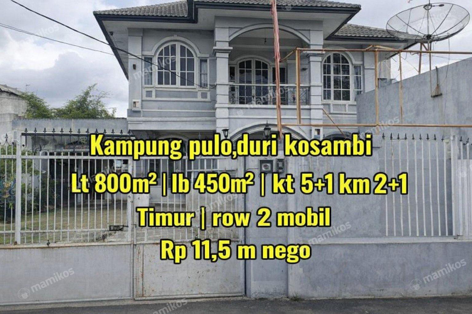 Rumah Sertifikat SHM 5 Kamar Tidur 2 Kamar Mandi Duri Kosambi Jakarta Barat