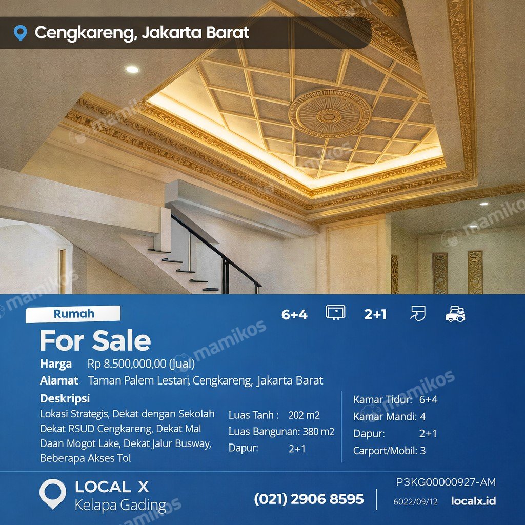 Rumah Sertifikat SHM 6 Kamar Tidur 4 Kamar Mandi Taman Palem Jakarta Barat - Photo 2