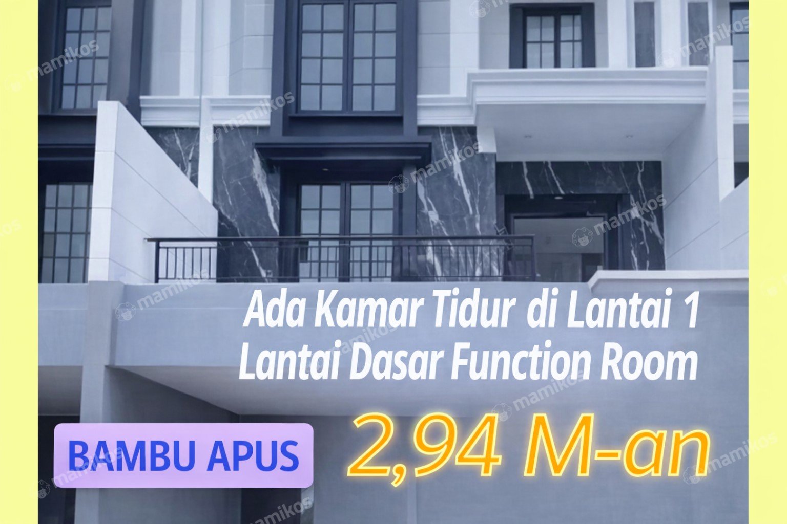 Rumah Sertifikat SHM 4 Kamar Tidur 3 Kamar Mandi Bambu Apus Jakarta Timur
