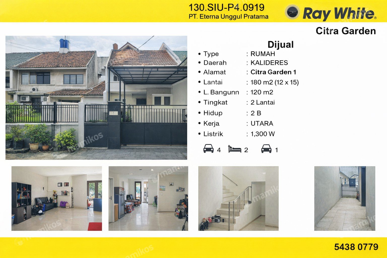 Rumah Sertifikat SHM 4 Kamar Tidur 2 Kamar Mandi Citra Garden Jakarta Barat - Photo 2