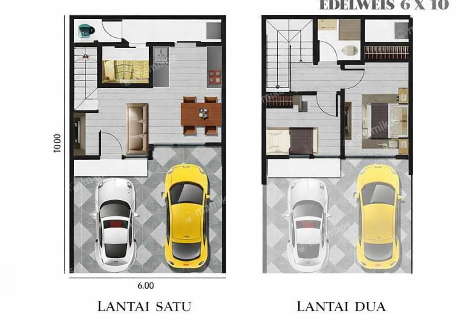 Rumah 2 Kamar Tidur 1 Kamar Mandi 2 Lantai Pantai Indah Kapuk Jakarta Utara - Photo 2