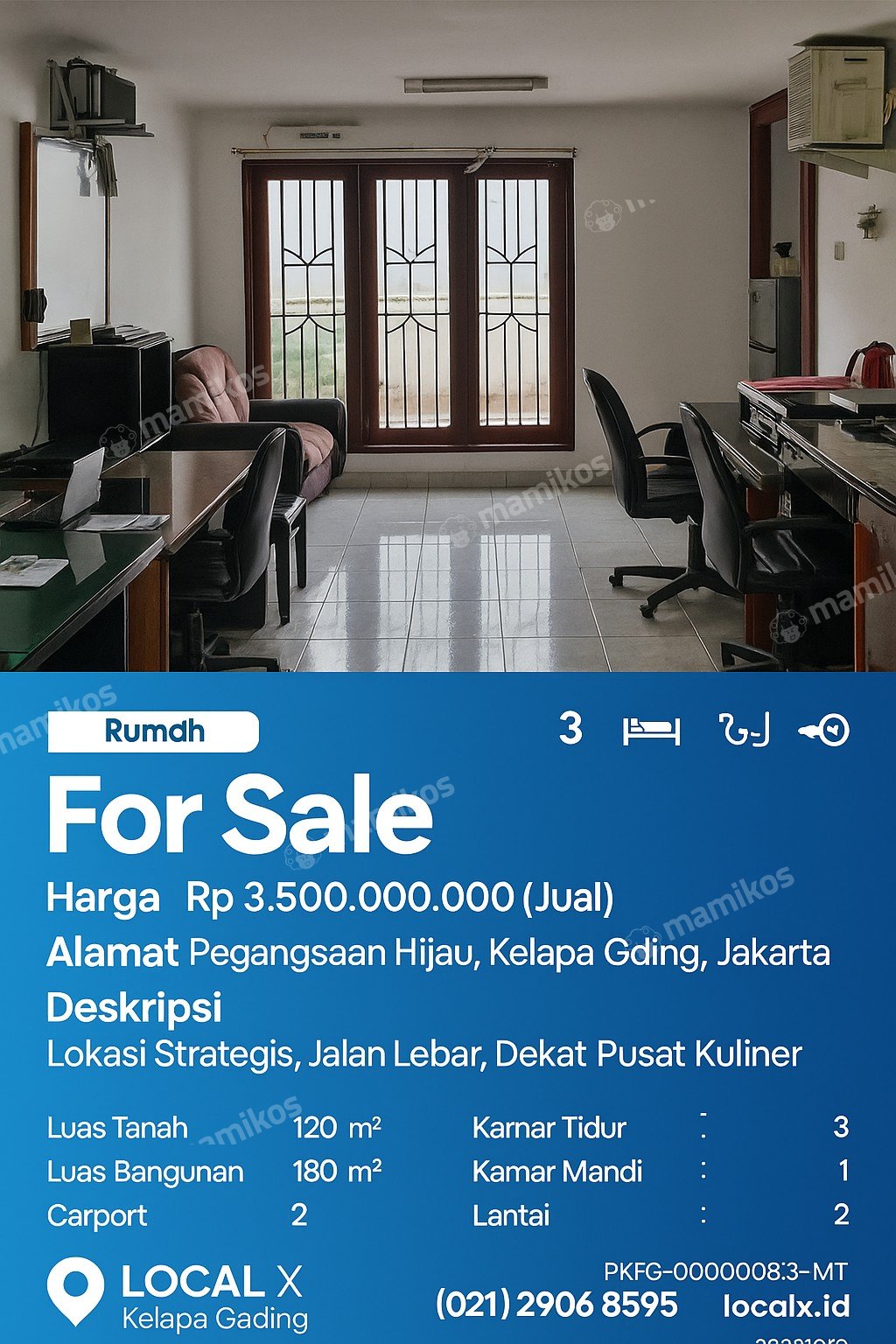 Rumah Sertifikat SHM 3 Kamar Tidur 3 Kamar Mandi Kelapa Gading Jakarta Utara - Photo 2