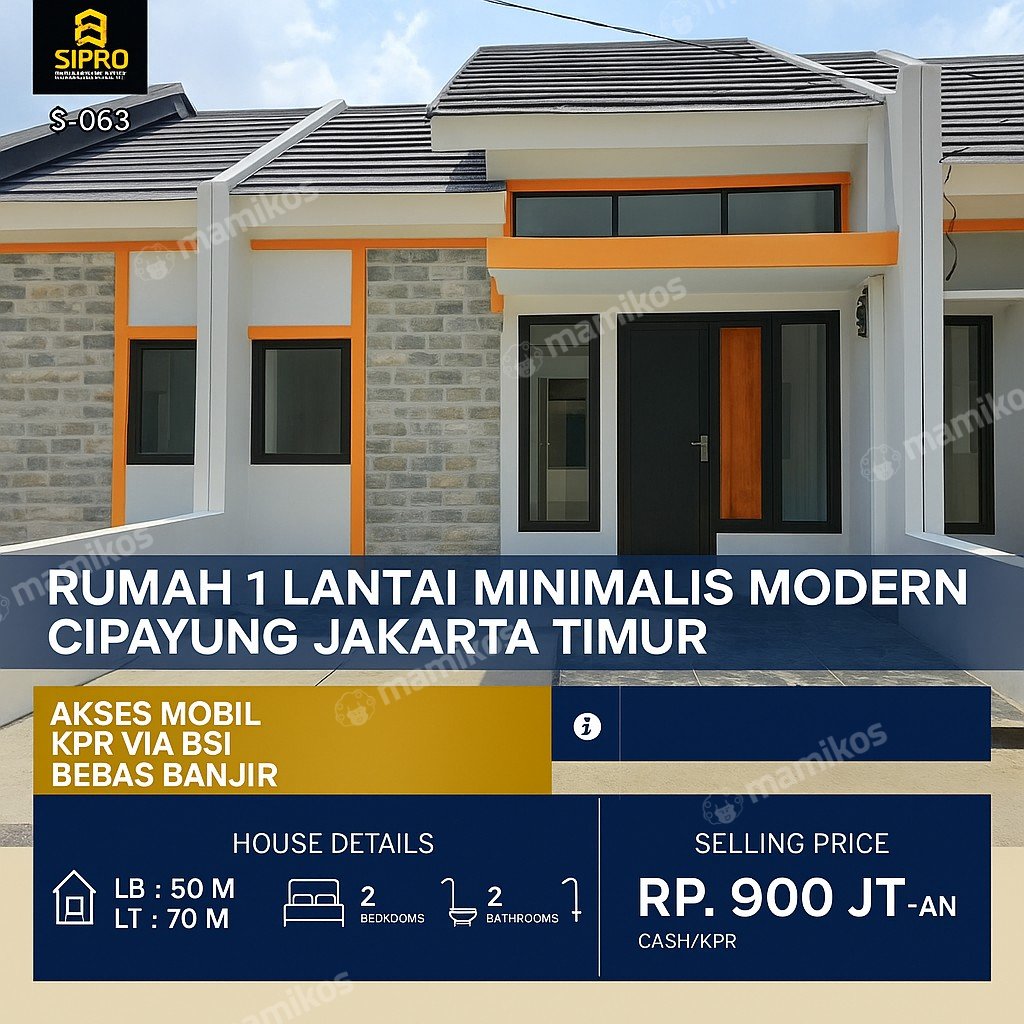 Rumah Baru Sertifikat SHM 2 Kamar Tidur Bambu Apus Jakarta Timur - Photo 2