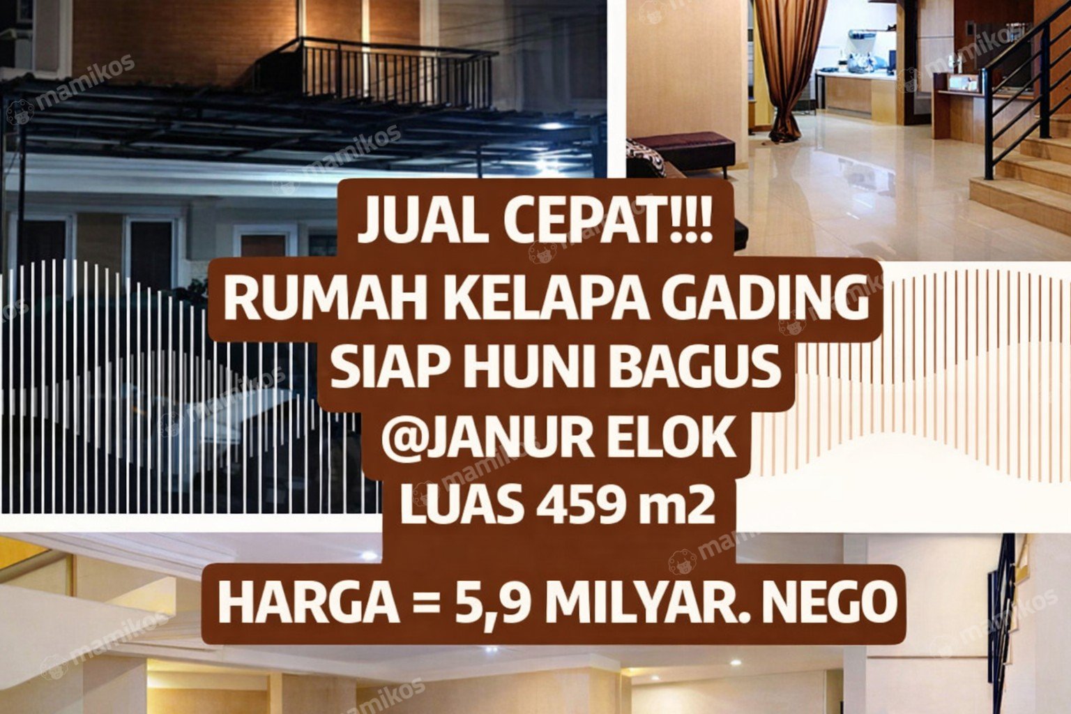 Rumah Sertifikat SHM 8 Kamar Tidur 5 Kamar Mandi Kelapa Gading Jakarta Utara