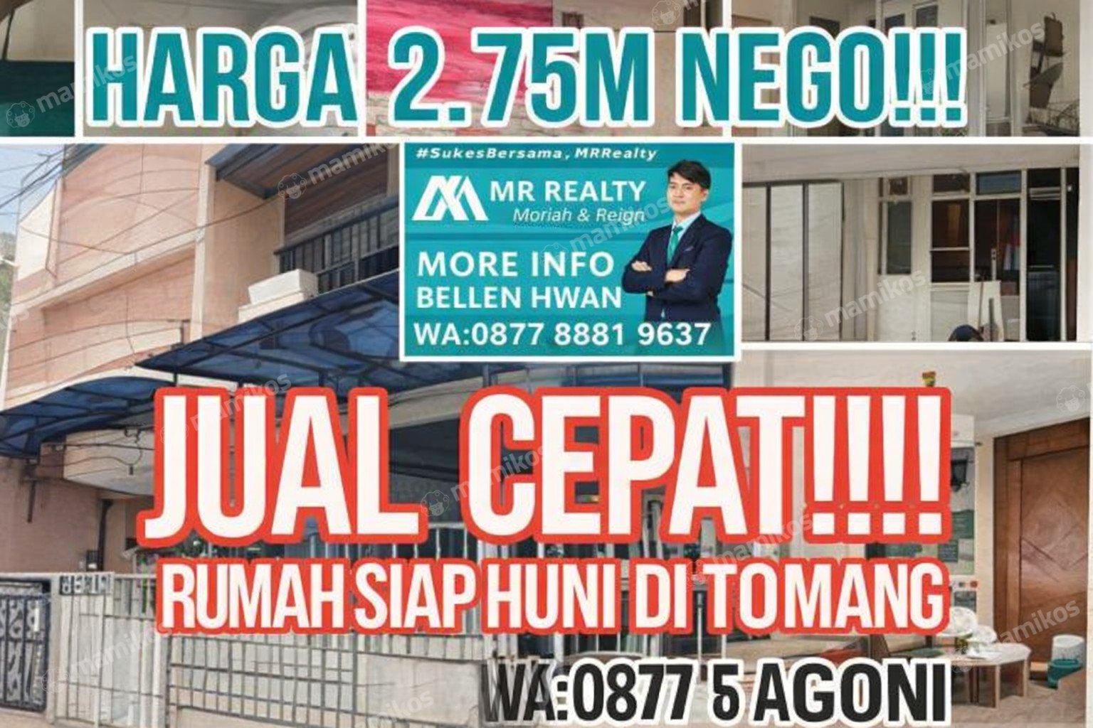 Rumah Sertifikat SHM 4 Kamar Tidur 3 Kamar Mandi Tomang Jakarta Barat