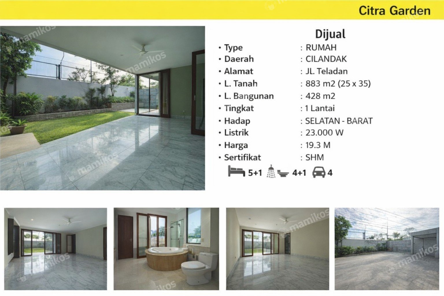 Rumah Sertifikat SHM 6 Kamar Tidur 5 Kamar Mandi Cilandak Jakarta Selatan