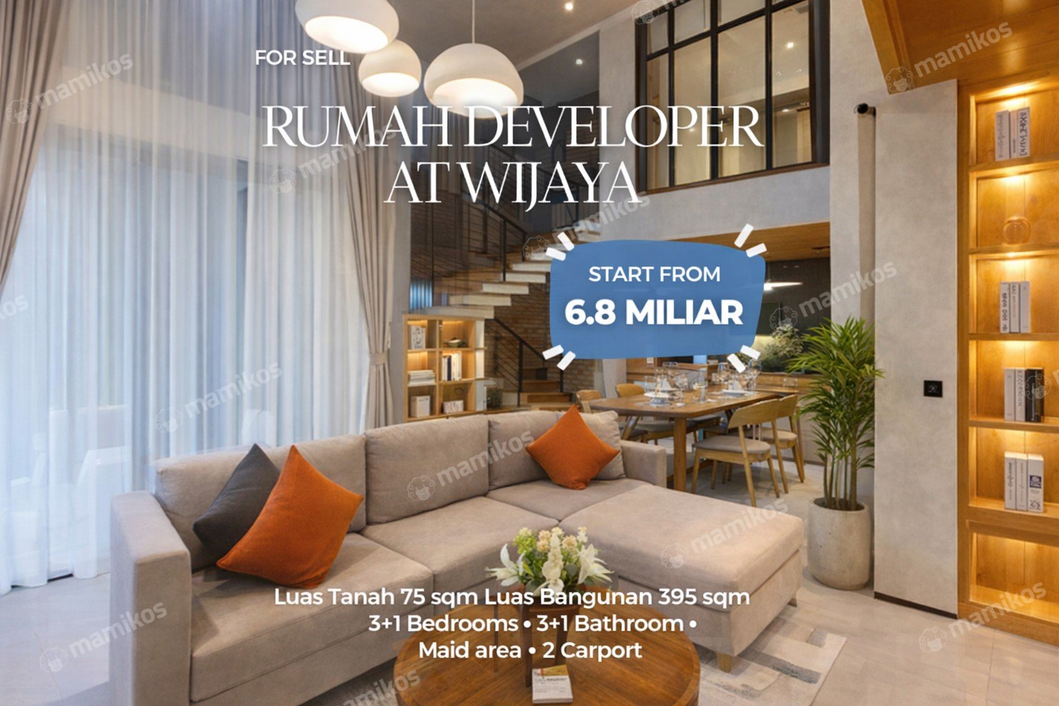 Rumah Sertifikat SHM 3 Kamar Tidur 3 Kamar Mandi Wijaya Jakarta Selatan