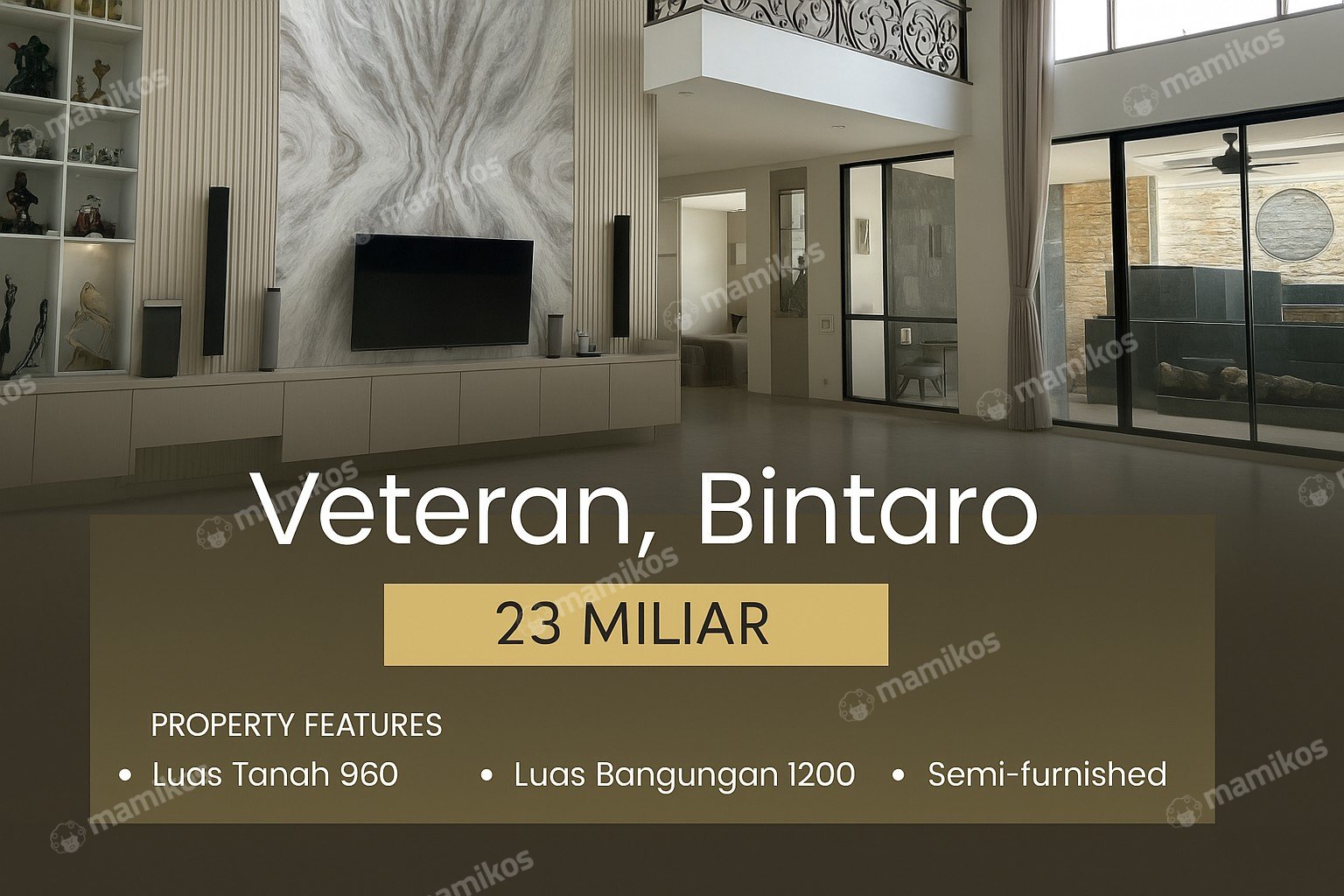 Rumah Sertifikat SHM 9 Kamar Tidur 8 Kamar Mandi Bintaro Jakarta Selatan