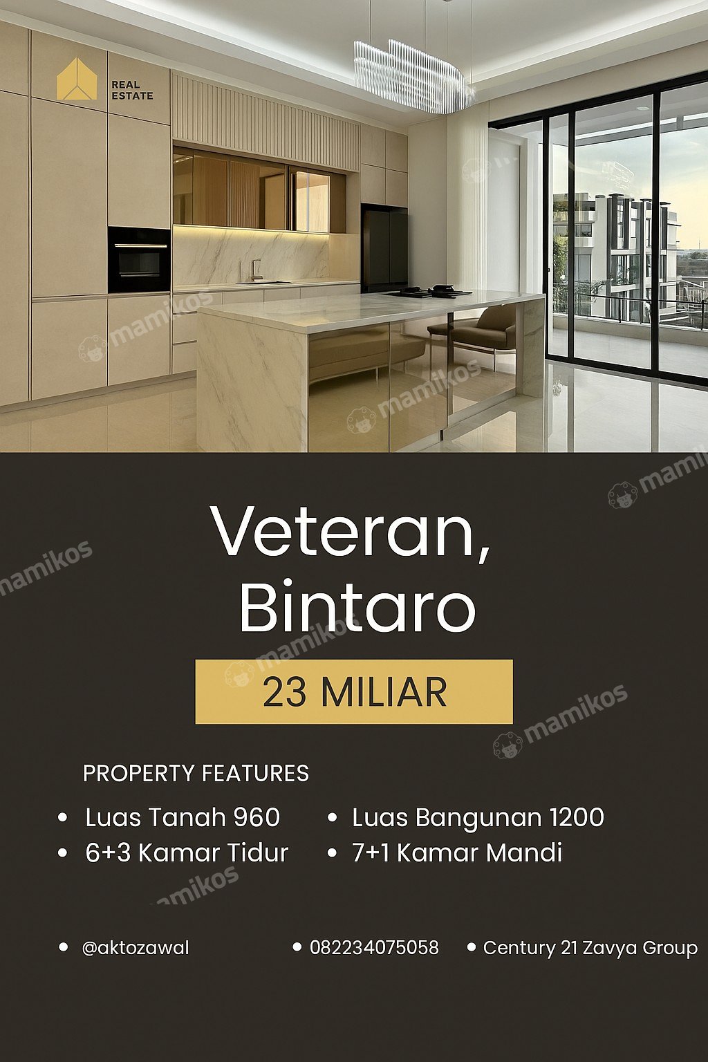 Rumah Sertifikat SHM 9 Kamar Tidur 8 Kamar Mandi Bintaro Jakarta Selatan - Photo 4