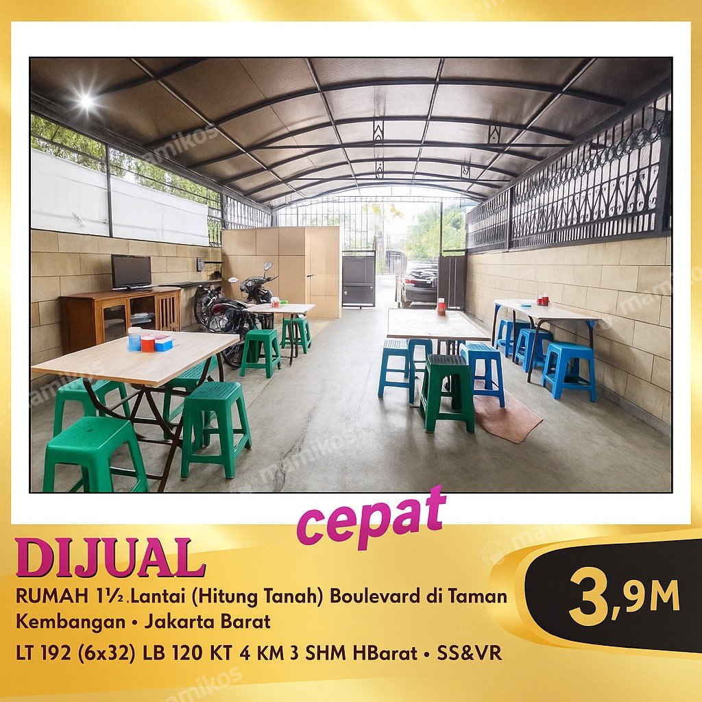 Rumah 3 Kamar Tidur 2 Kamar Mandi 1 Lantai Kembangan Jakarta Barat - Photo 2