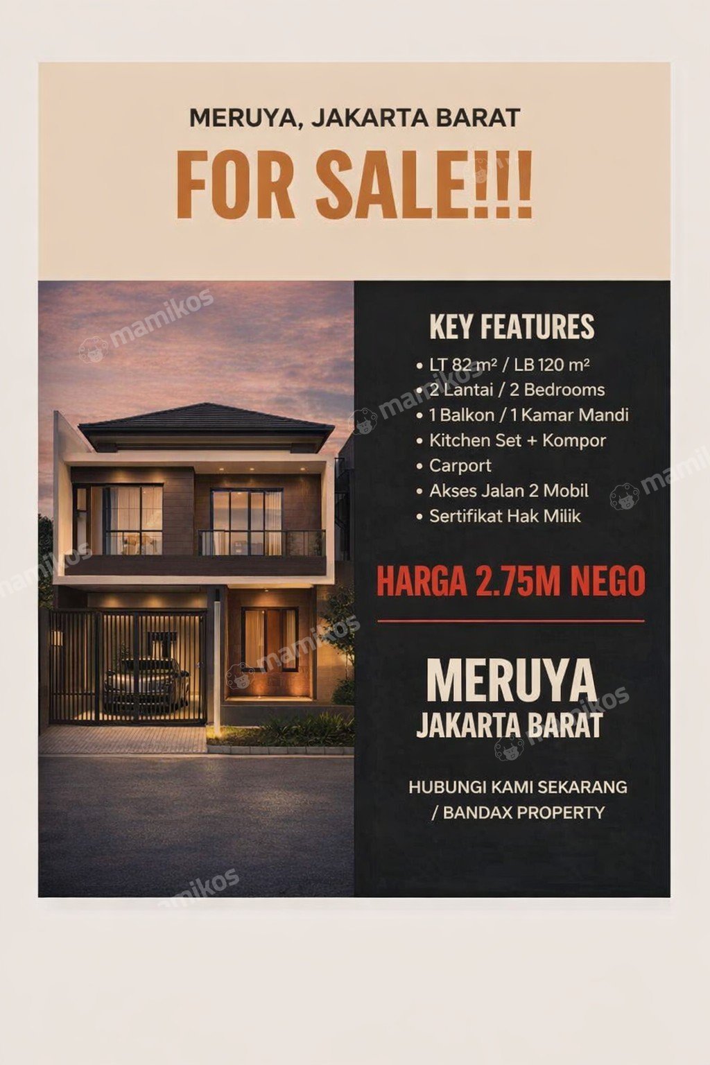 Rumah Sertifikat SHM 4 Kamar Tidur 4 Kamar Mandi Meruya Jakarta Barat - Photo 2