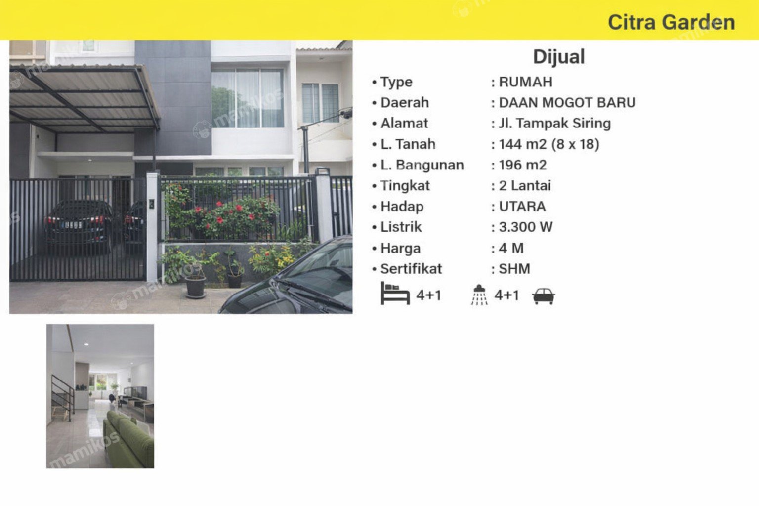 Rumah 4KT 4KM Daan Mogot Jakarta Barat