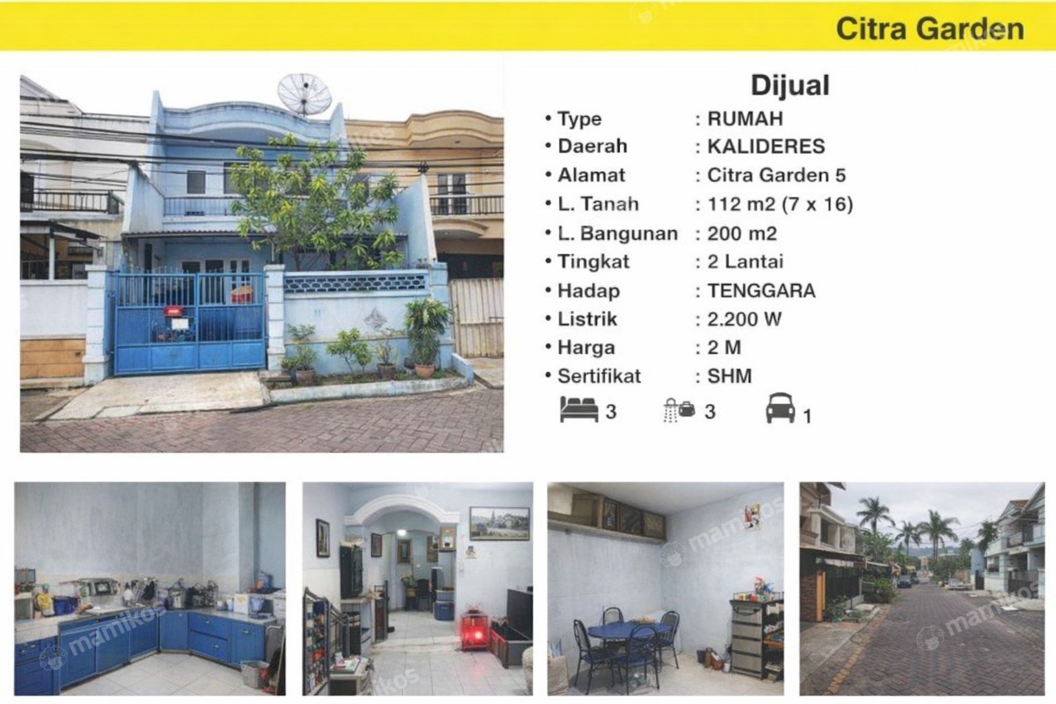Rumah 3KT 3KM Kalideres Jakarta Barat