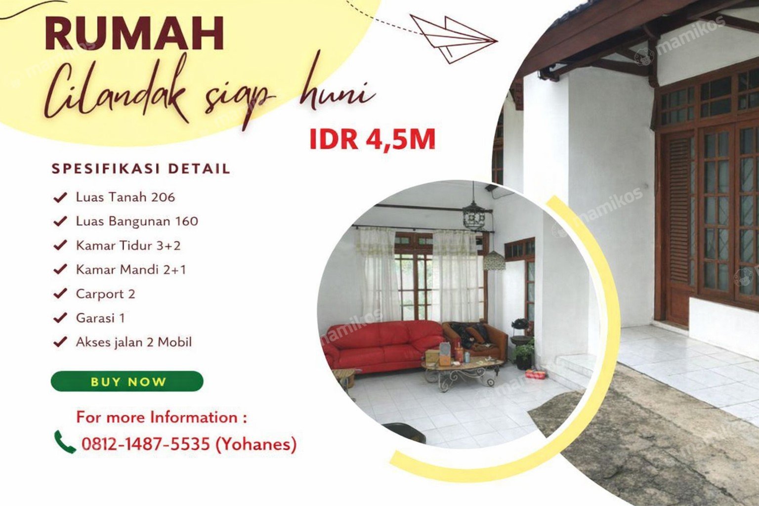 Rumah Sertifikat SHM 5 Kamar Tidur 3 Kamar Mandi Cilandak Jakarta Selatan
